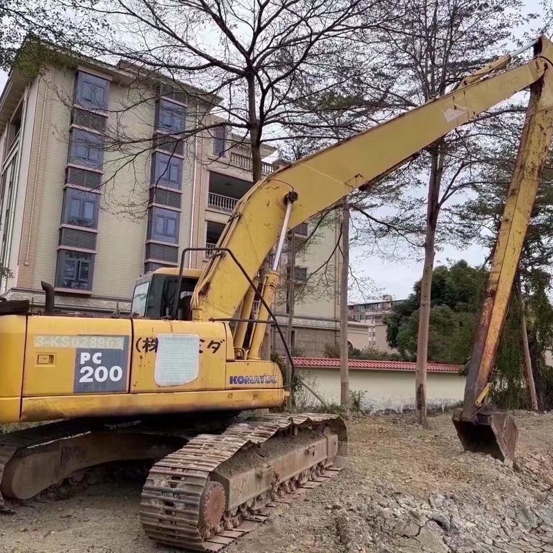 Δυνατός μεταχειρισμένος εξορυκτής Komatsu PC200-7 με 18 μέτρα μακρύ χέρι για βαριές κατασκευές