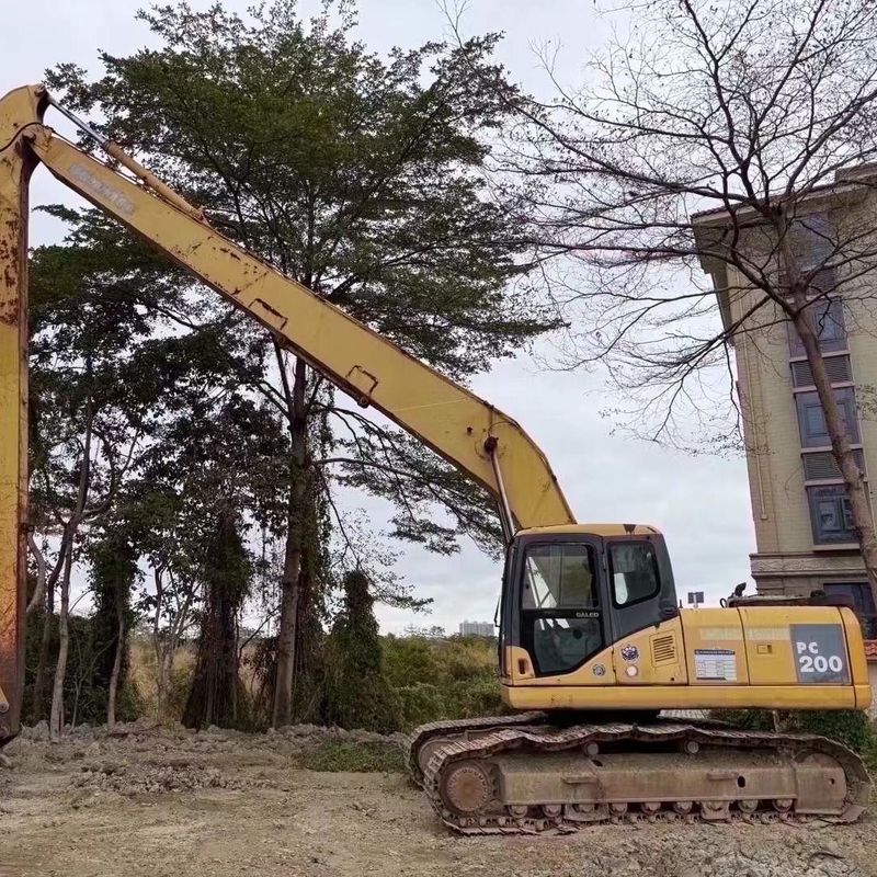 Δυνατός μεταχειρισμένος εξορυκτής Komatsu PC200-7 με 18 μέτρα μακρύ χέρι για βαριές κατασκευές