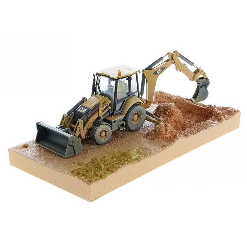 Diecast Masters 420F2IT Skid Steer Loader Backhoe Mud Paint Finish Model DM Limited 85755 1/50