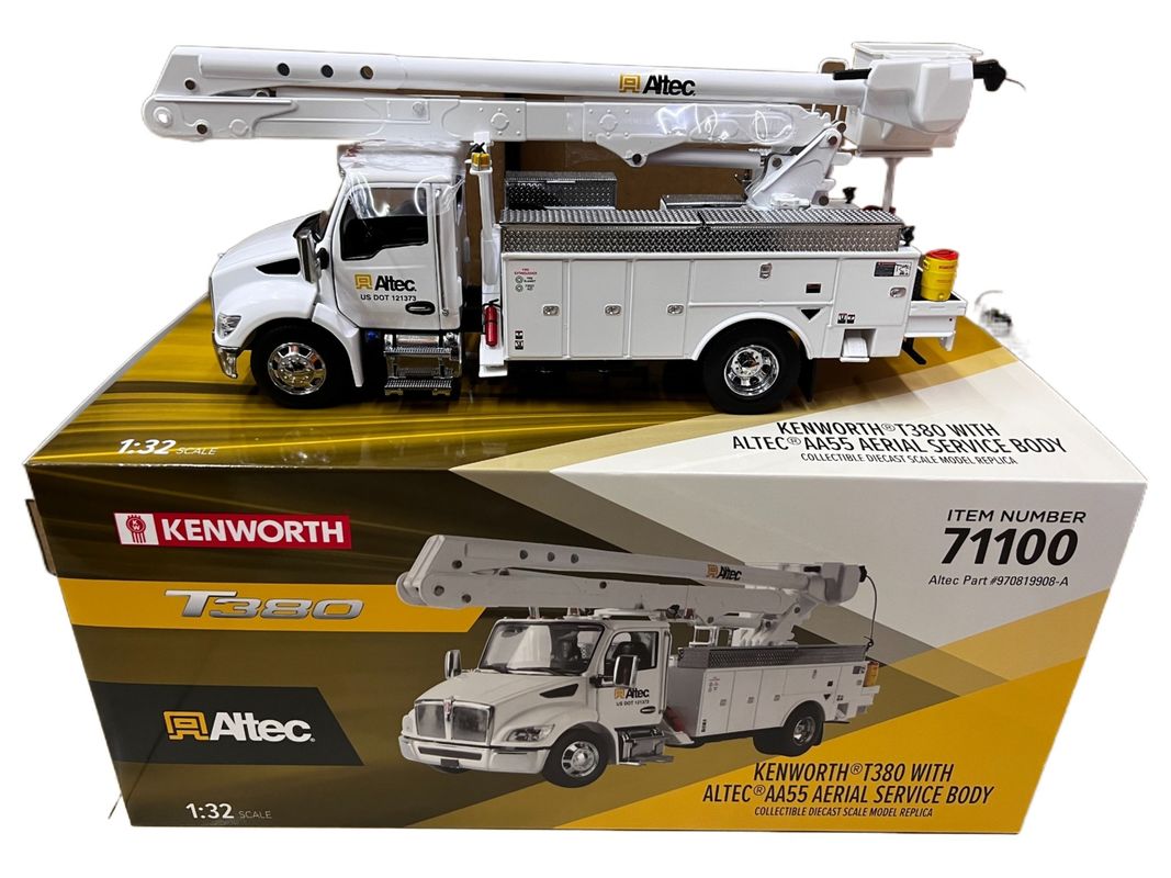 DM 1/32 Kenworth T380 Aerial Work Platform Truck Alloy Construction Vehicle Model 71100