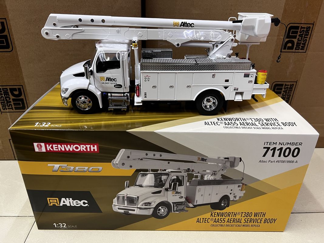 DM 1/32 Kenworth T380 Aerial Work Platform Truck Alloy Construction Vehicle Model 71100