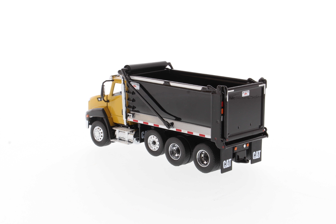 DM 1:50 Cat CT660 Ημερήσια καμπίνα Αυτοματοποιημένο φορτηγό απορριμμάτων Κίτρινο κράμα μοντέλο 85668
